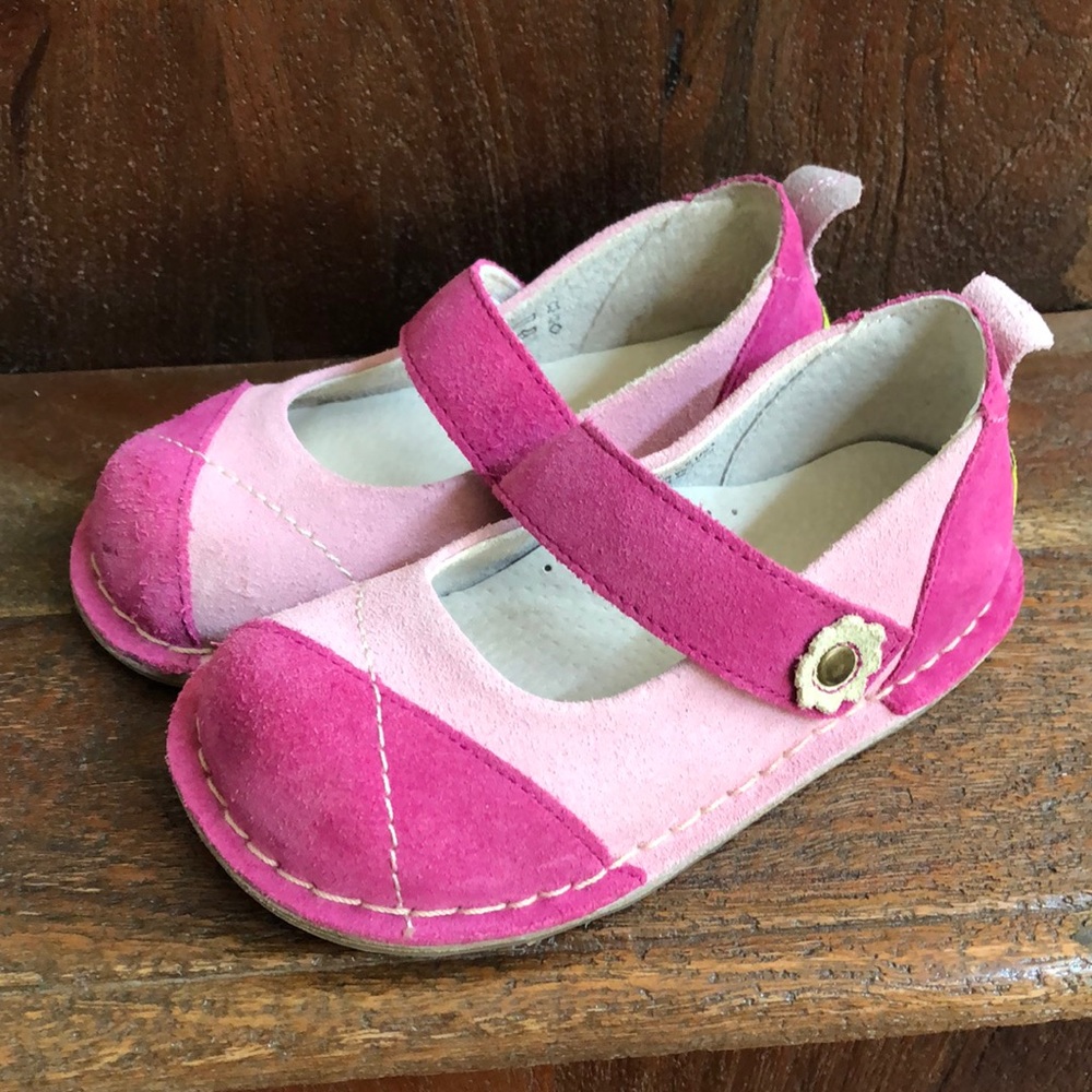 Pipet Pink Suede Mary Janes Toddler US 8